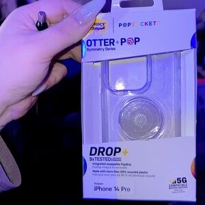 IPhone 14 Pro otterbox popsocket case symmetry series in starlight